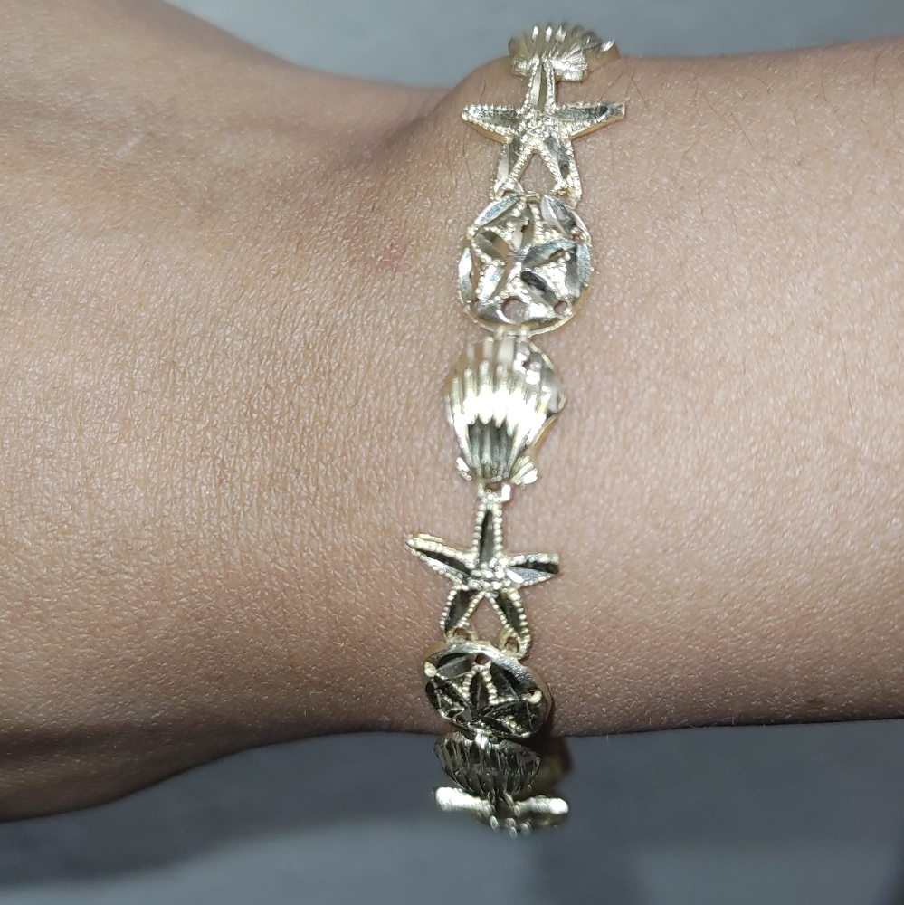 10k yellow gold sea theme bracelet